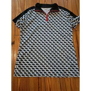 Coral Bay Golf 1/4 Zip Pullover Top Short Sleeve Women's Sz Med